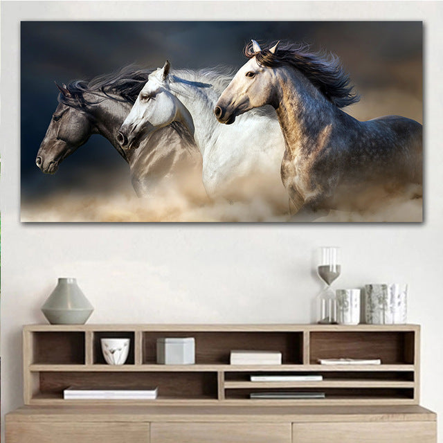 Decorative painting of three horses