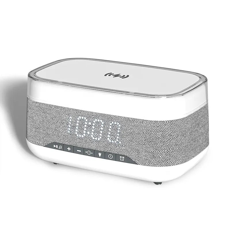 Alarm Clock Bluetooth Speaker Wireless Charger Night Light